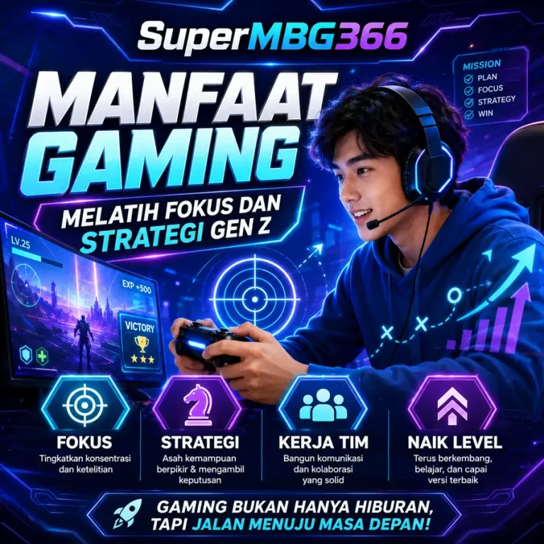 Ilustrasi manfaat gaming untuk melatih fokus dan strategi Gen Z di SuperMBG366