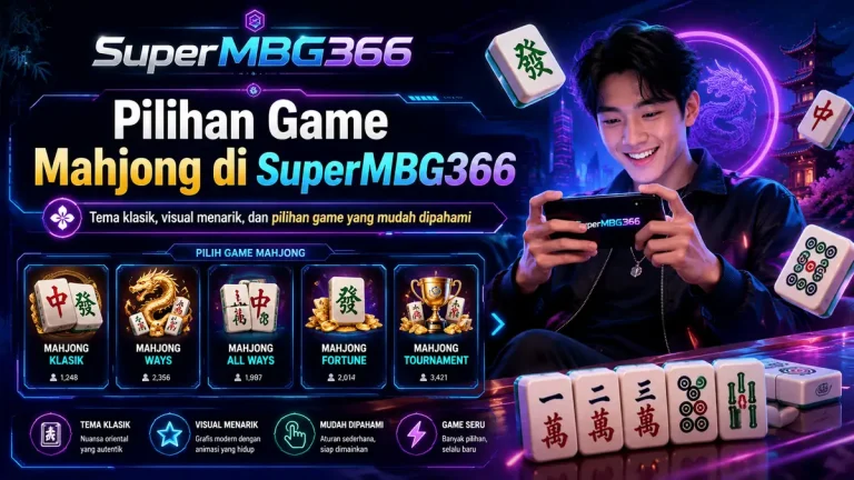 Ilustrasi pilihan game mahjong di SuperMBG366 untuk pengguna baru