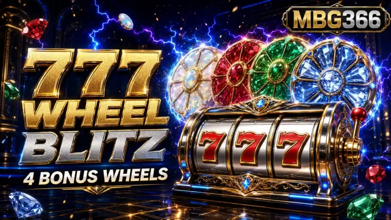 777 Wheel Blitz MBG366 dengan mesin tiga gulungan dan empat Bonus Wheel