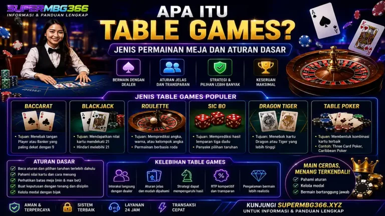 Apa itu table games dan jenis permainan meja untuk pemula