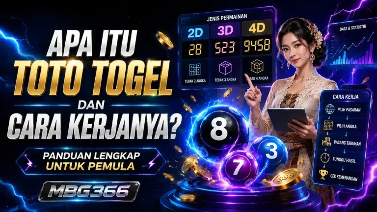 Ilustrasi apa itu toto togel dengan angka 2D 3D 4D dan keamanan akses SuperMBG366